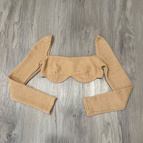 Boho Cropped Long Sleeve Top - Picture 2 of 4